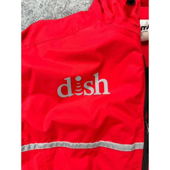 DISH Network Cintas Waterproof Hooded Jacket Mens Medium Full Zip, 3 Pocket - Picture 2 of 7